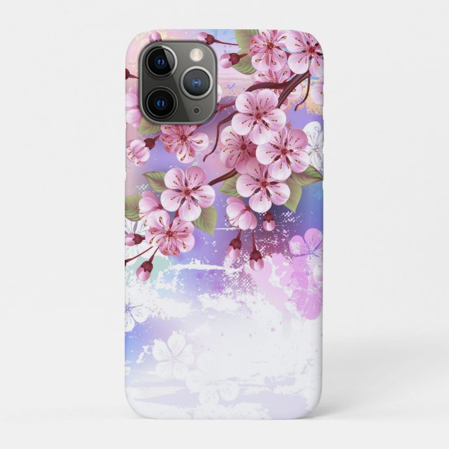 Rosa Sakura auf dem Hintergrund der Malerei Case-Mate iPhone Hülle (Rückseite)
