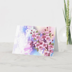 Rosa Sakura auf dem Hintergrund der Malerei Einladung