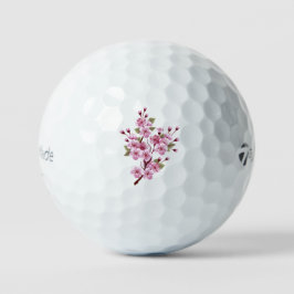 Rosa Sakura auf dem Hintergrund der Malerei Golfball