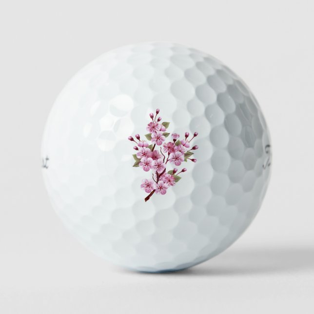 Rosa Sakura auf dem Hintergrund der Malerei Golfball (Vorderseite)