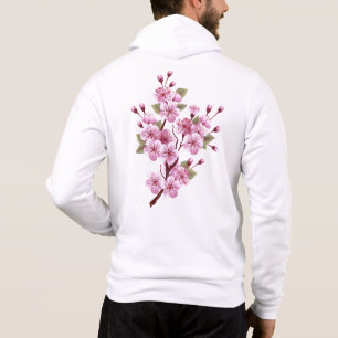 Rosa Sakura auf dem Hintergrund der Malerei Hoodie
