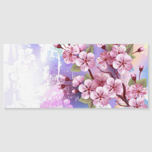Rosa Sakura auf dem Hintergrund der Malerei Magneteinladung