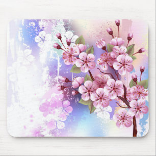 Rosa Sakura auf dem Hintergrund der Malerei Mousepad