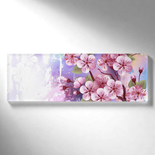 Rosa Sakura auf dem Hintergrund der Malerei Namenschild