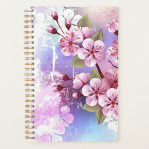 Rosa Sakura auf dem Hintergrund der Malerei Planer