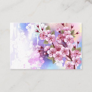 Rosa Sakura auf dem Hintergrund der Malerei Rabattkarte