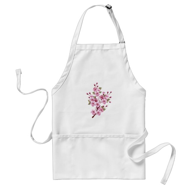 Rosa Sakura auf dem Hintergrund der Malerei Schürze (Vorne)