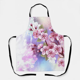 Rosa Sakura auf dem Hintergrund der Malerei Schürze