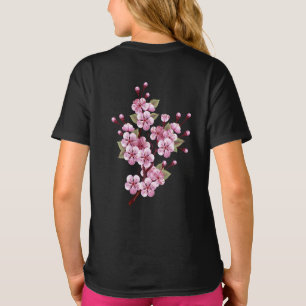 Rosa Sakura auf dem Hintergrund der Malerei T-Shirt