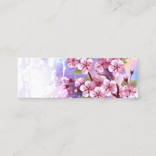 Rosa Sakura auf dem Hintergrund der Malerei Treuekarte