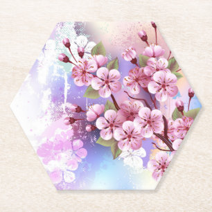 Rosa Sakura auf dem Hintergrund der Malerei Untersetzer