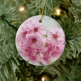 Rosa Sakura-Blüten Sanfter Frühling Keramik Ornament