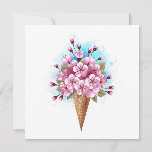 Rosa Sakura Ice Waffel (Vorderseite)