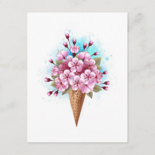 Rosa Sakura Ice Waffel Begleitkarte