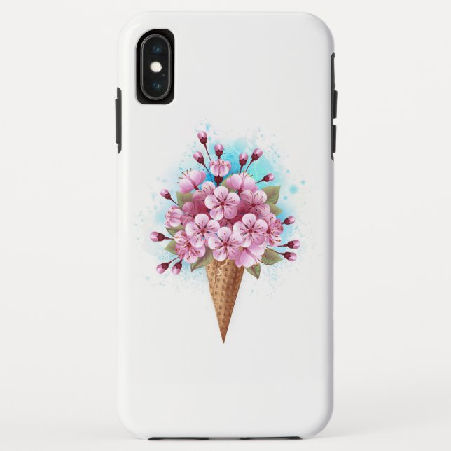 Rosa Sakura Ice Waffel Case-Mate iPhone Hülle (Rückseite)