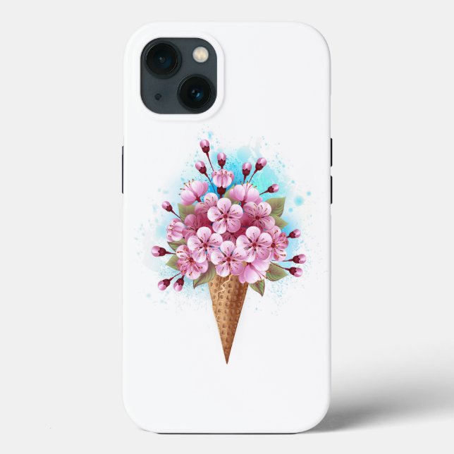Rosa Sakura Ice Waffel Case-Mate iPhone Hülle (Rückseite)