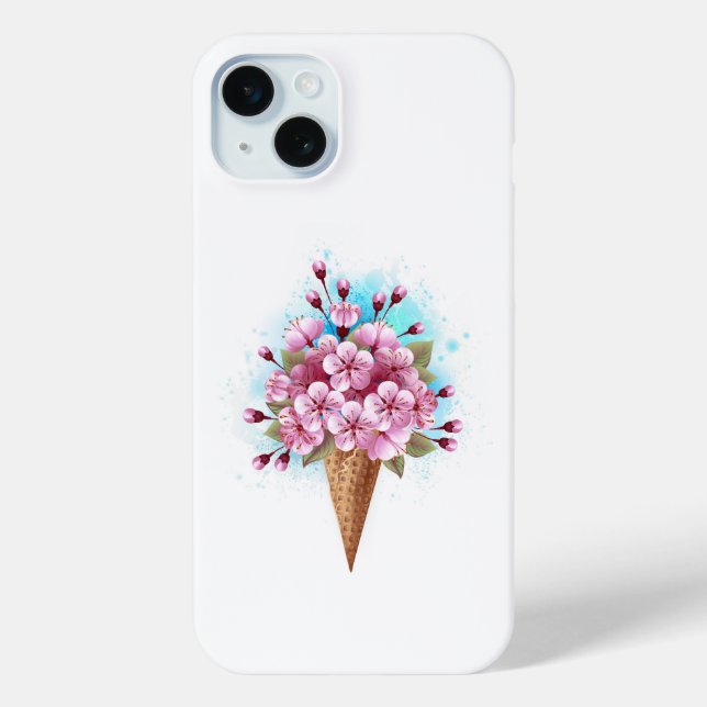 Rosa Sakura Ice Waffel Case-Mate iPhone Hülle (Rückseite)
