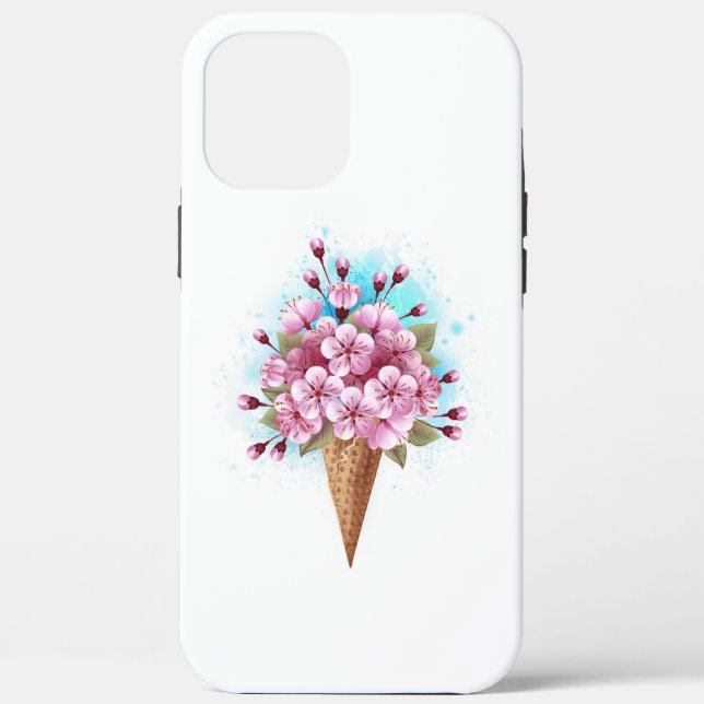Rosa Sakura Ice Waffel Case-Mate iPhone Hülle (Rückseite)