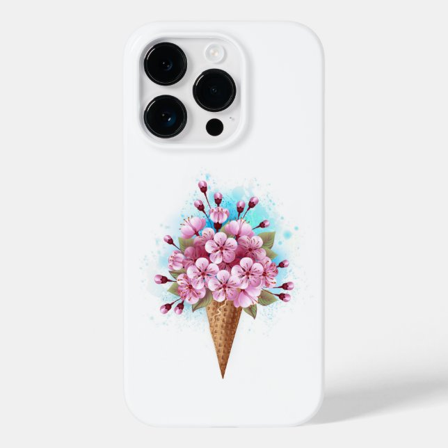 Rosa Sakura Ice Waffel Case-Mate iPhone Hülle (Rückseite)