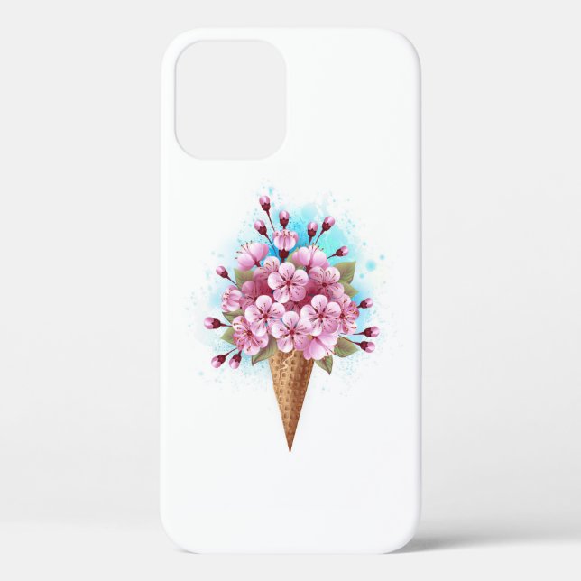 Rosa Sakura Ice Waffel Case-Mate iPhone Hülle (Rückseite)