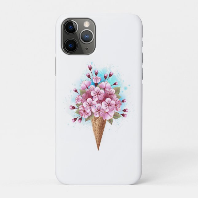 Rosa Sakura Ice Waffel Case-Mate iPhone Hülle (Rückseite)
