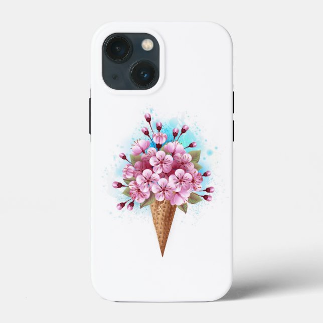 Rosa Sakura Ice Waffel Case-Mate iPhone Hülle (Rückseite)