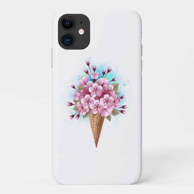 Rosa Sakura Ice Waffel Case-Mate iPhone Hülle (Rückseite)