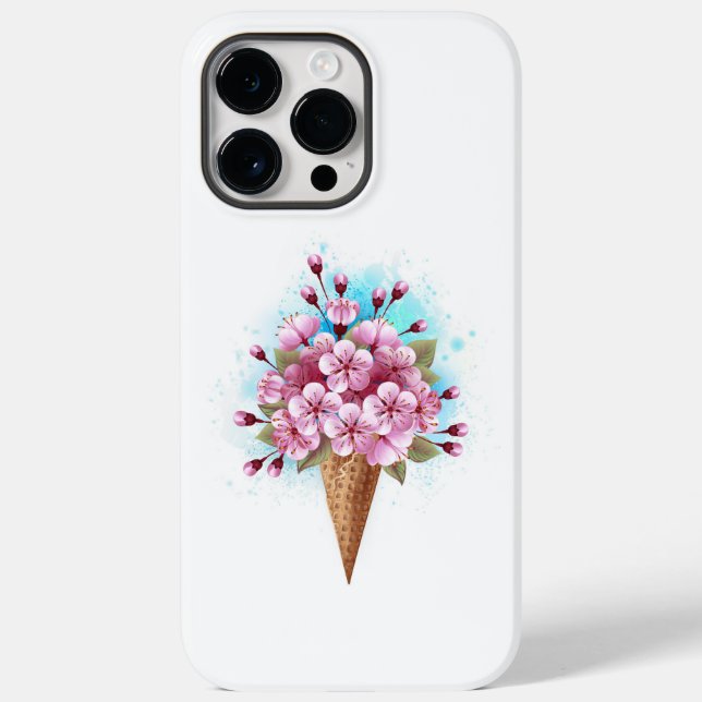 Rosa Sakura Ice Waffel Case-Mate iPhone Hülle (Rückseite)