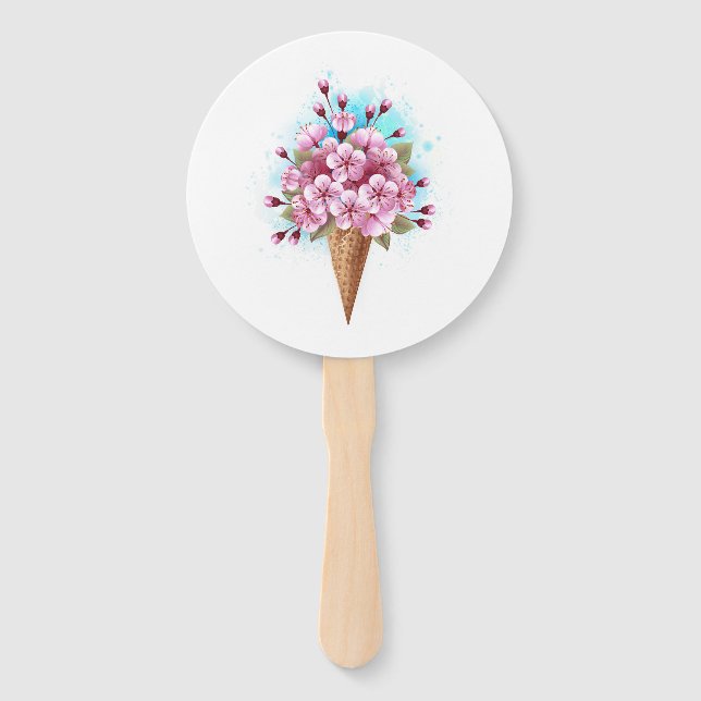 Rosa Sakura Ice Waffel Fächer (Vorderseite)