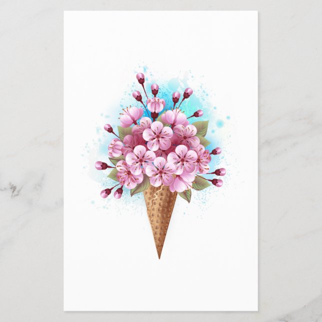 Rosa Sakura Ice Waffel Flyer (Vorne)