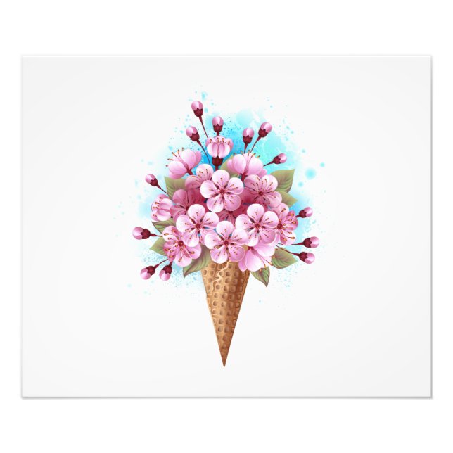 Rosa Sakura Ice Waffel Fotodruck (Vorne)