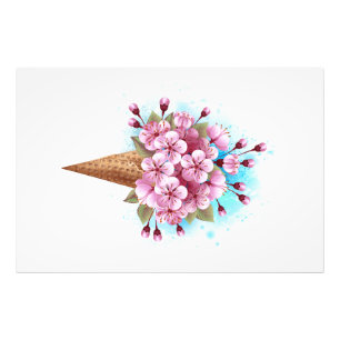 Rosa Sakura Ice Waffel Fotodruck