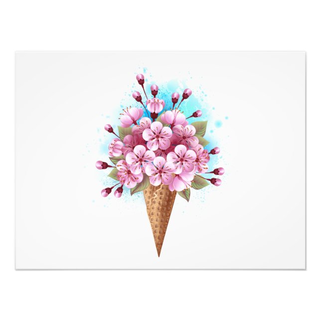 Rosa Sakura Ice Waffel Fotodruck (Vorne)