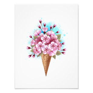 Rosa Sakura Ice Waffel Fotodruck