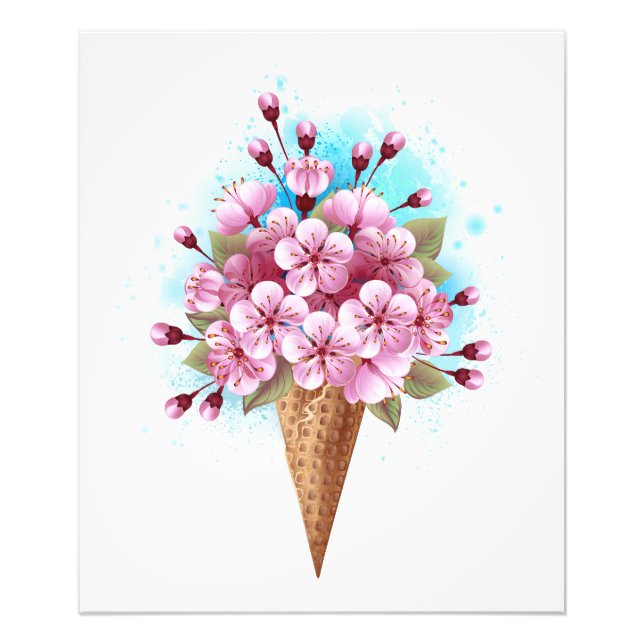 Rosa Sakura Ice Waffel Fotodruck (Vorne)