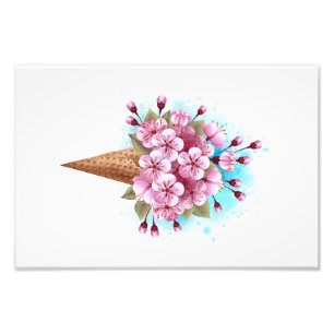 Rosa Sakura Ice Waffel Fotodruck
