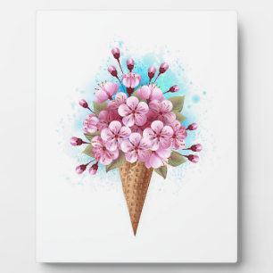 Rosa Sakura Ice Waffel Fotoplatte