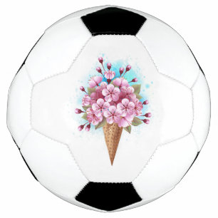 Rosa Sakura Ice Waffel Fußball
