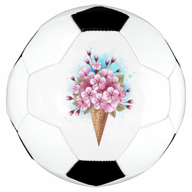 Rosa Sakura Ice Waffel Fußball (Vorderseite)