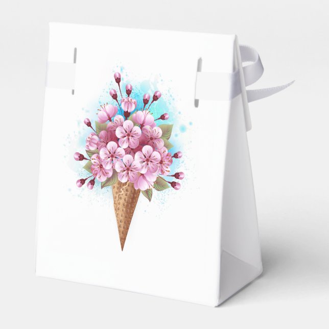 Rosa Sakura Ice Waffel Geschenkschachtel (Rückseite)
