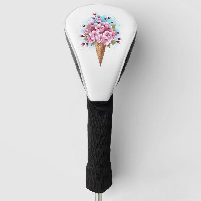 Rosa Sakura Ice Waffel Golf Headcover (Vorderseite)