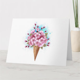Rosa Sakura Ice Waffel Karte