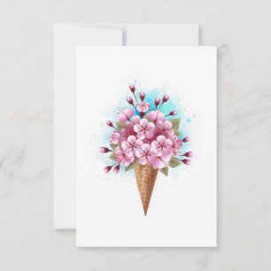Rosa Sakura Ice Waffel Karte