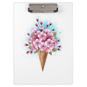 Rosa Sakura Ice Waffel Klemmbrett