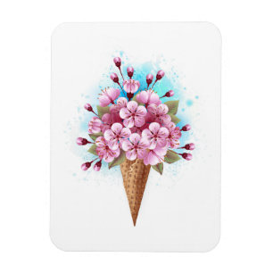 Rosa Sakura Ice Waffel Magnet