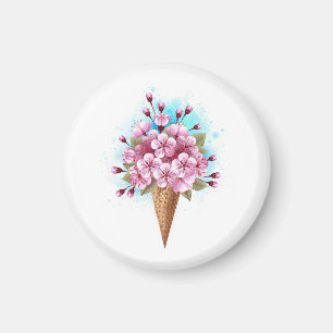 Rosa Sakura Ice Waffel Magnet