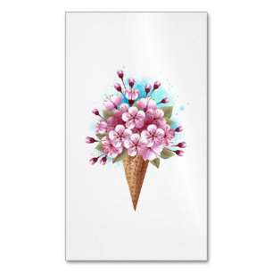 Rosa Sakura Ice Waffel Magnetische Visitenkarte