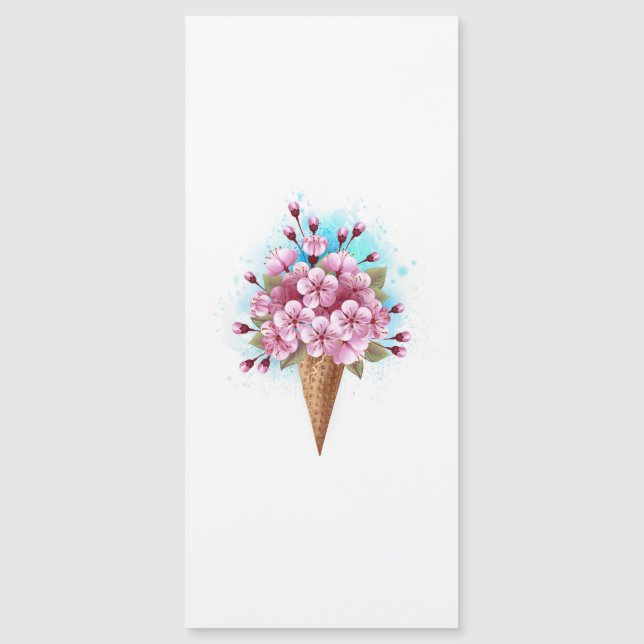 Rosa Sakura Ice Waffel Magnetkarte (Vorderseite)