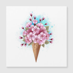 Rosa Sakura Ice Waffel Magnetkarte