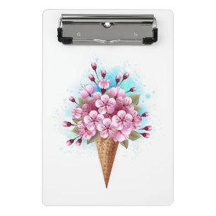 Rosa Sakura Ice Waffel Mini Klemmbrett